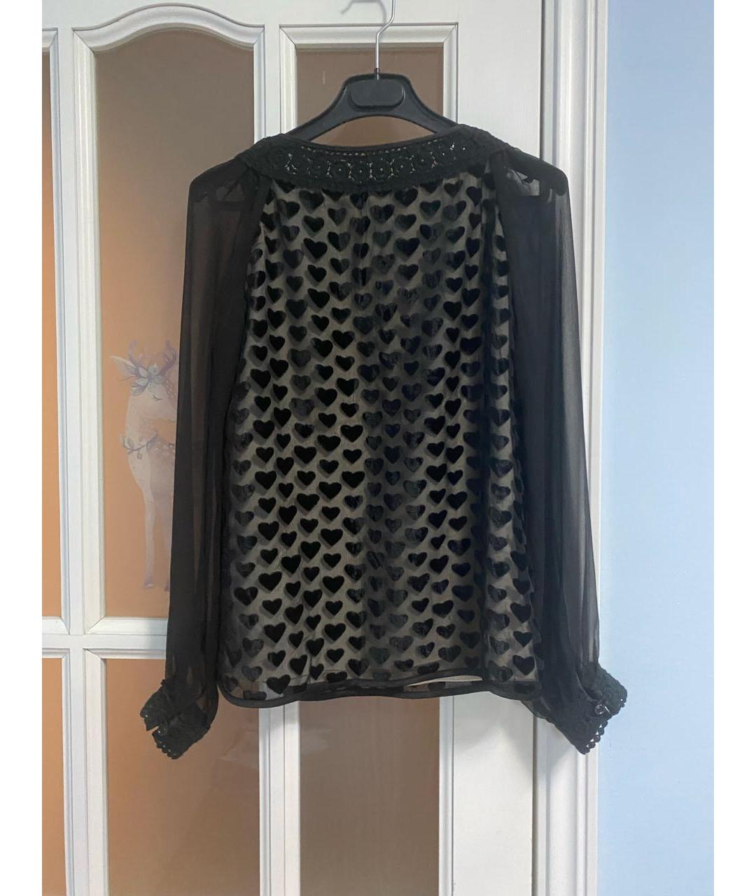 ANNA SUI Черная шелковая блузы, фото 8