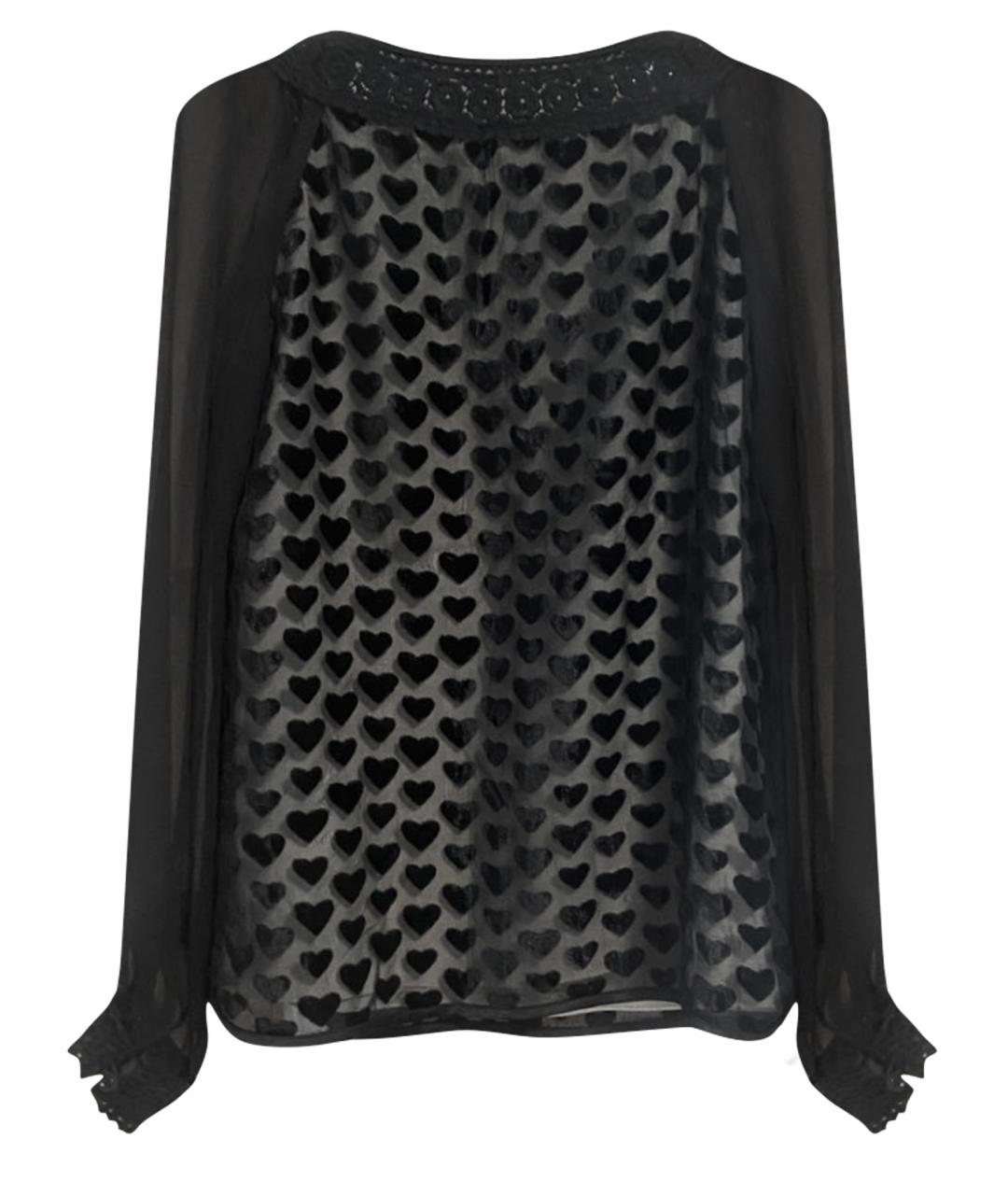 ANNA SUI Черная шелковая блузы, фото 1