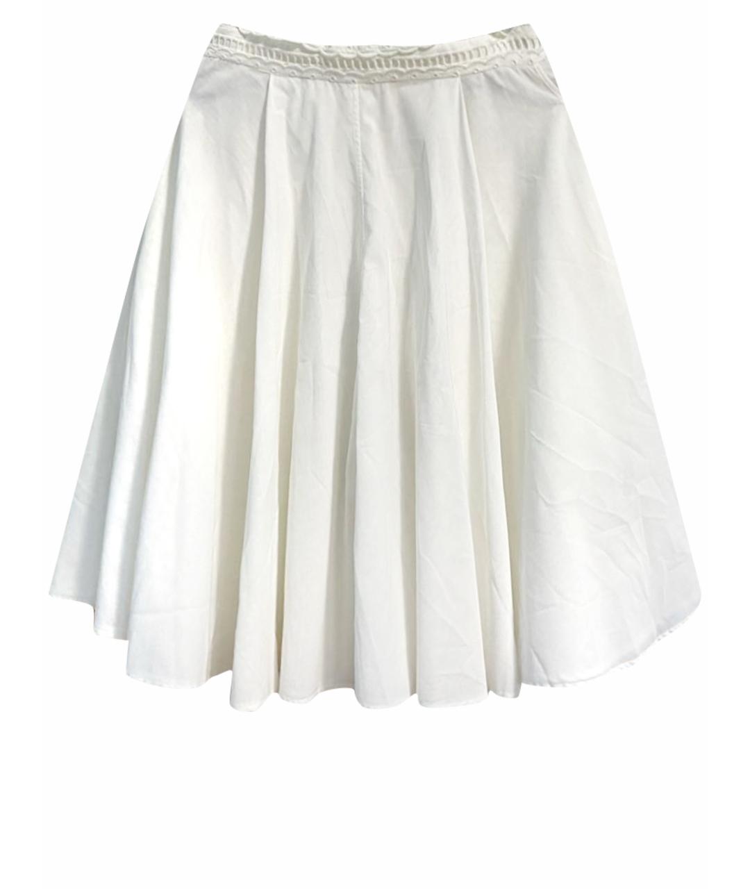 DOLCE&GABBANA Белая хлопковая юбка миди, фото 1