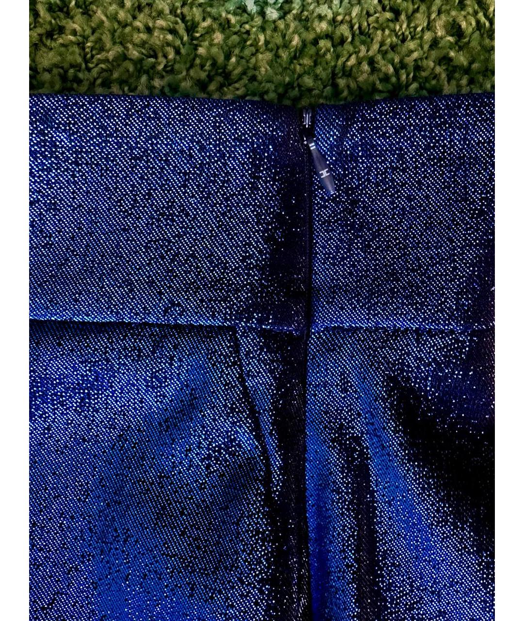 ELISABETTA FRANCHI Темно-синие хлопковые брюки узкие, фото 7