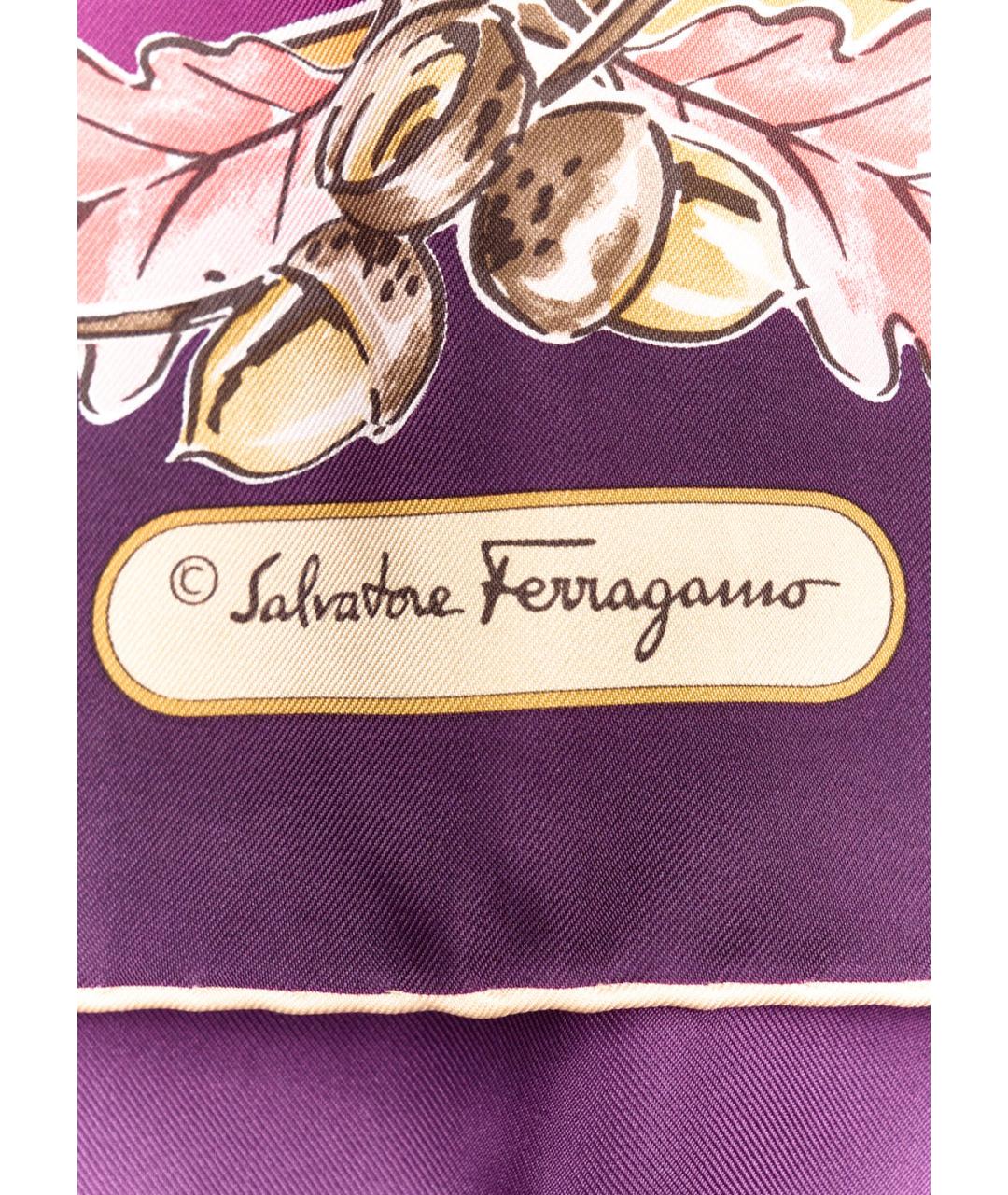 SALVATORE FERRAGAMO Фиолетовый платок, фото 3