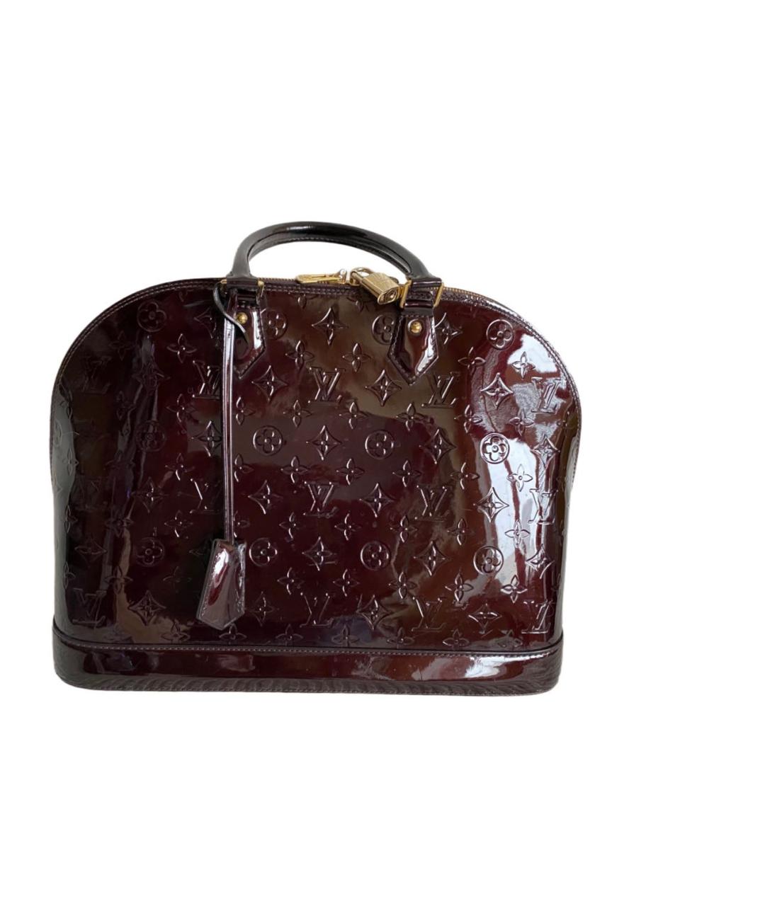 LOUIS VUITTON Бордовая сумка тоут из лакированной кожи, фото 5