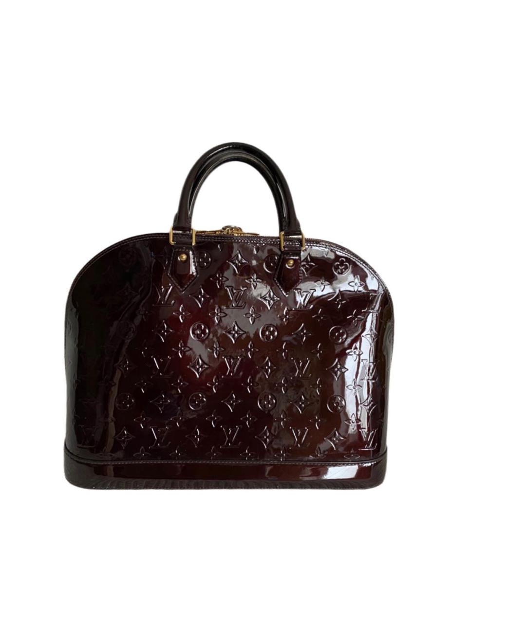 LOUIS VUITTON PRE-OWNED Бордовая сумка тоут из лакированной кожи, фото 2