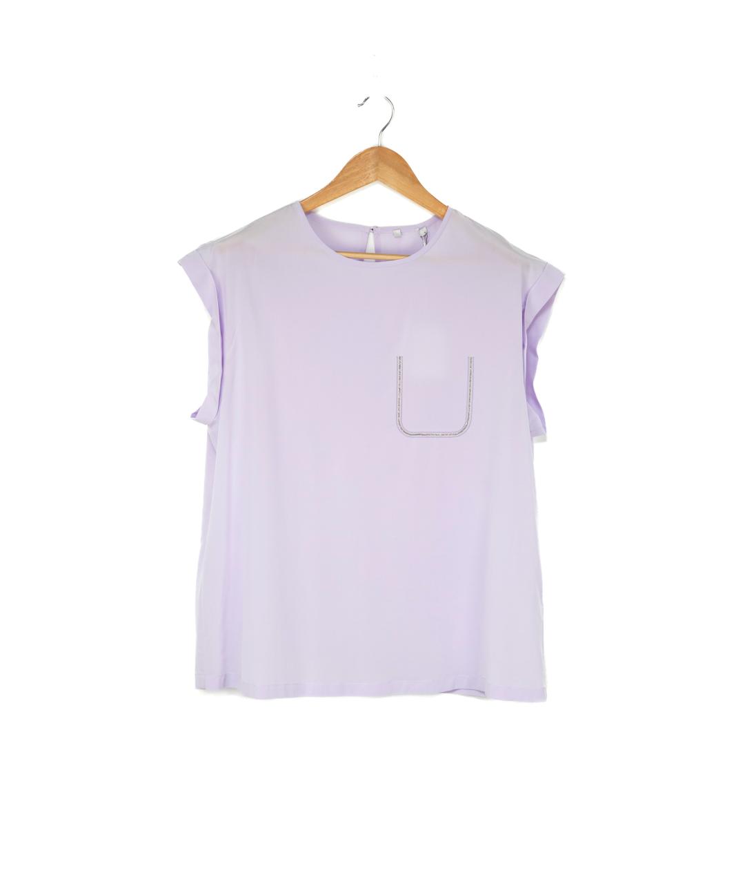 PESERICO Фиолетовая шелковая блузы, фото 5