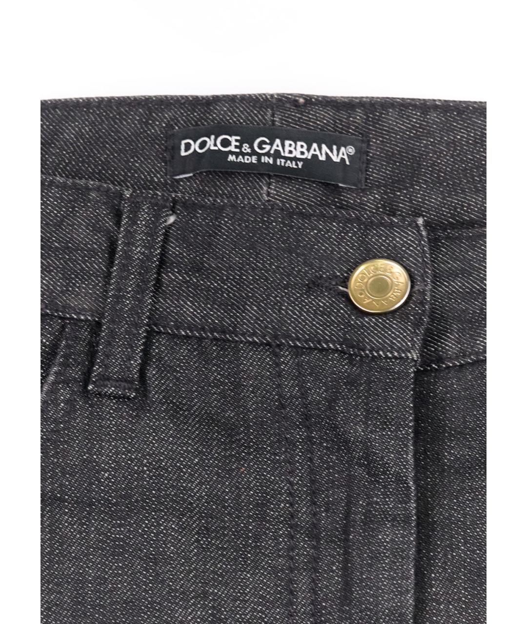 DOLCE&GABBANA Черные хлопко-эластановые джинсы клеш, фото 3