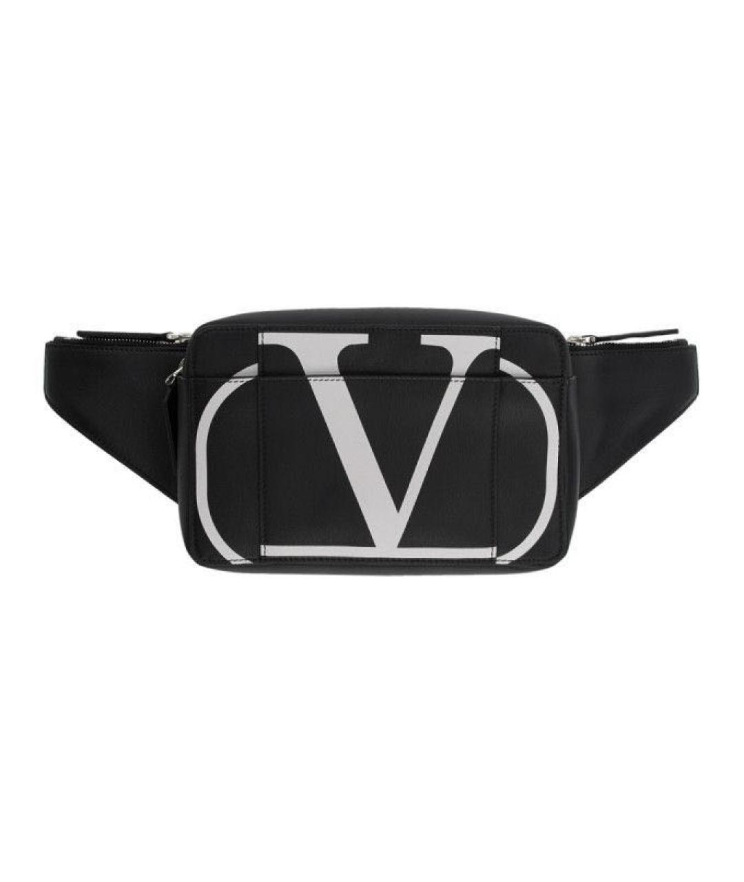 VALENTINO Черная кожаная сумка на плечо, фото 1