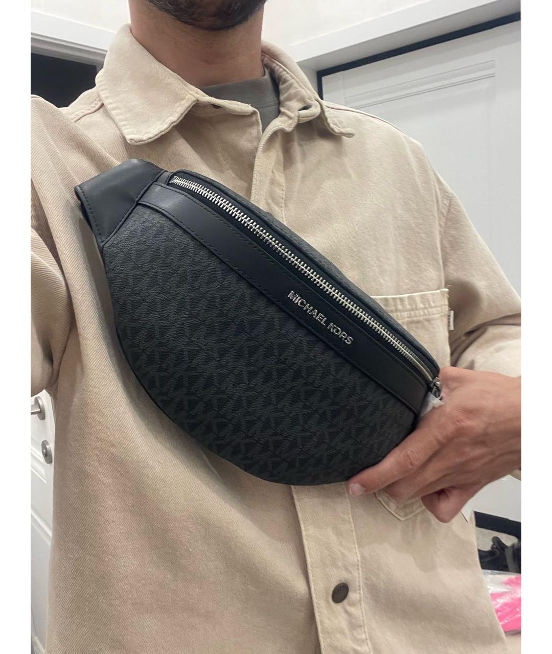 MICHAEL KORS Черная поясная сумка из искусственной кожи, фото 5