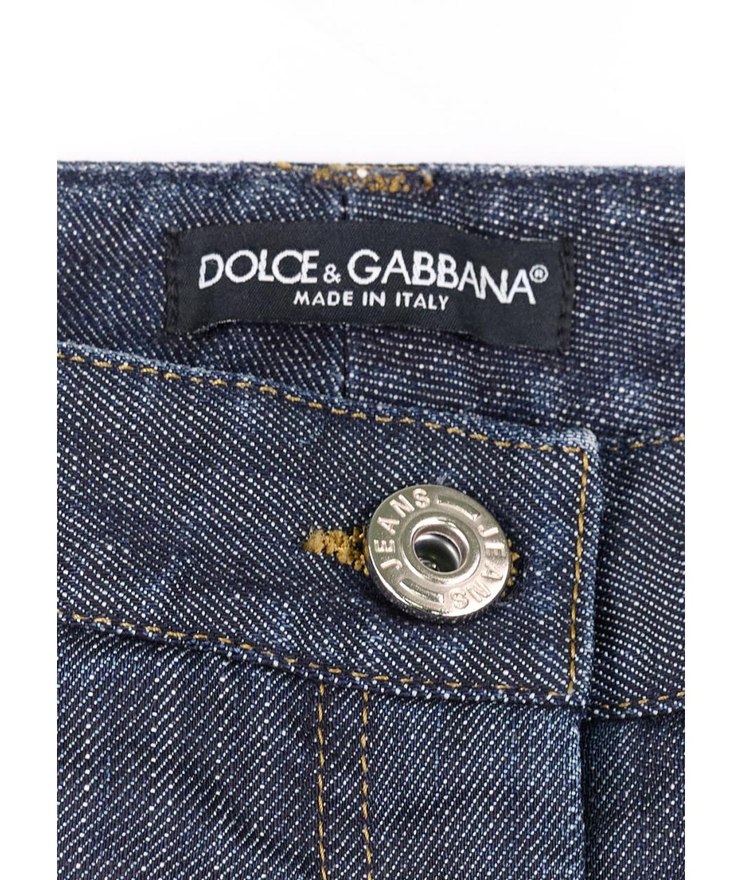 DOLCE&GABBANA Серые хлопко-полиэстеровые прямые джинсы, фото 3