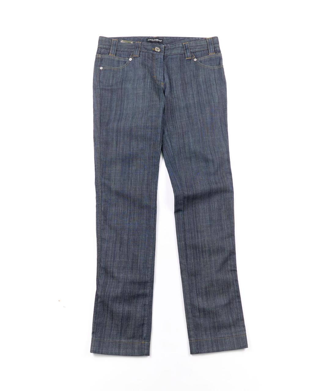 DOLCE&GABBANA Серые хлопко-полиэстеровые прямые джинсы, фото 1
