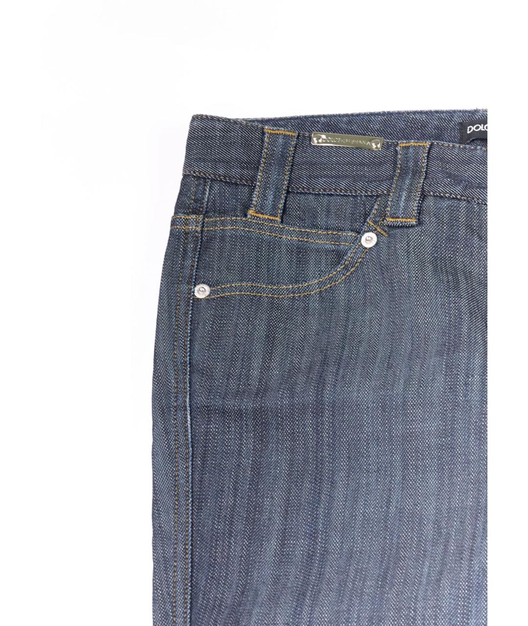 DOLCE&GABBANA Серые хлопко-полиэстеровые прямые джинсы, фото 4
