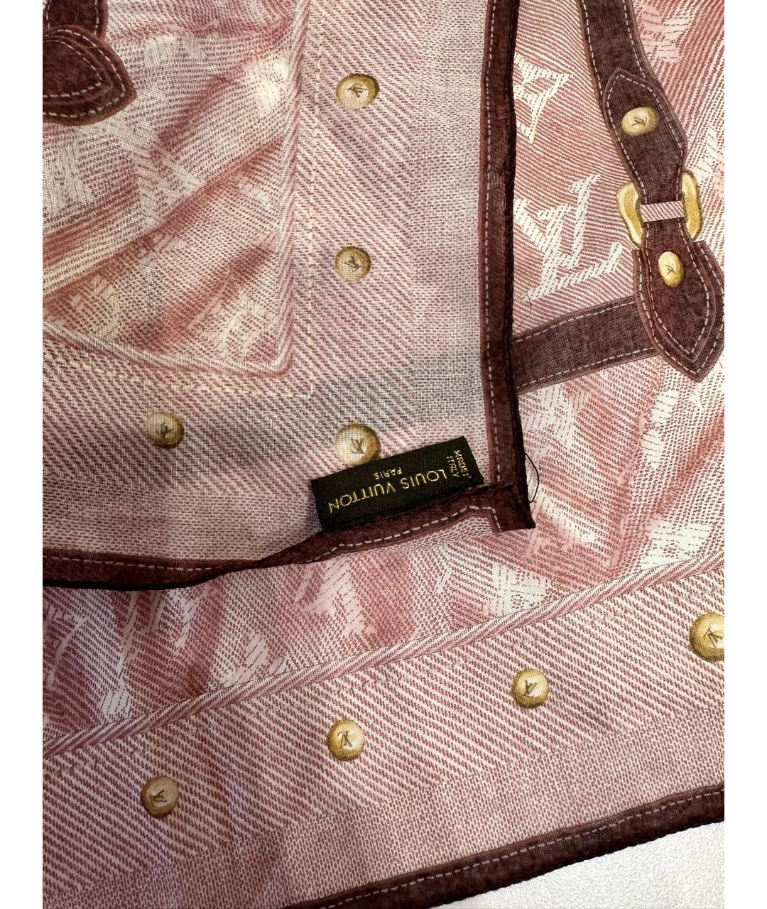 LOUIS VUITTON Розовый платок, фото 4