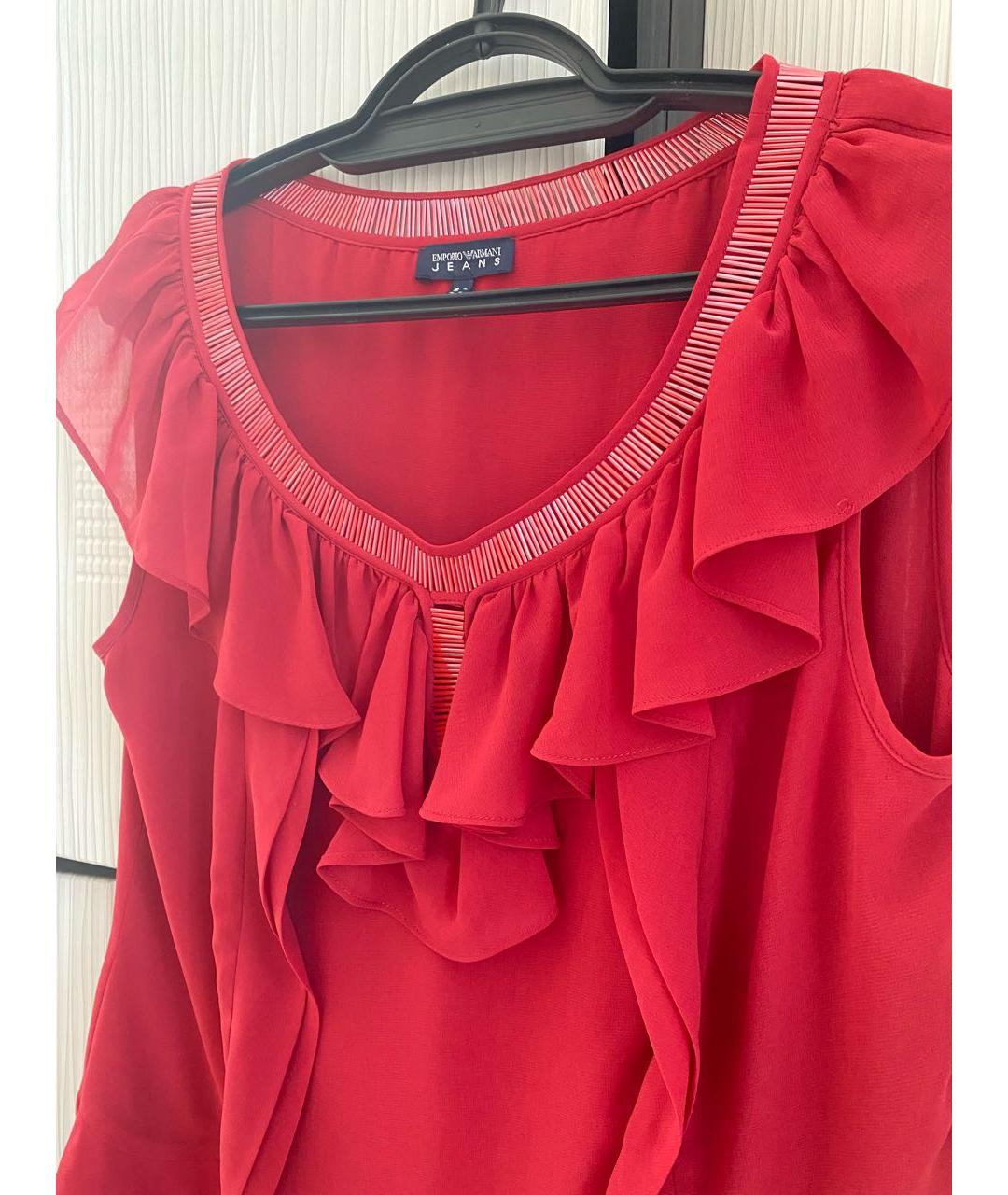 EMPORIO ARMANI Красная вискозная блузы, фото 3