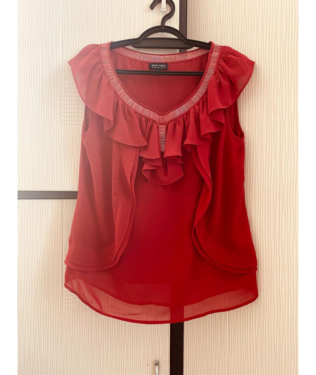 EMPORIO ARMANI Красная вискозная блузы, фото 9