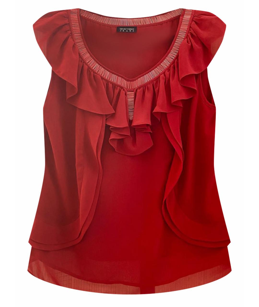EMPORIO ARMANI Красная вискозная блузы, фото 1