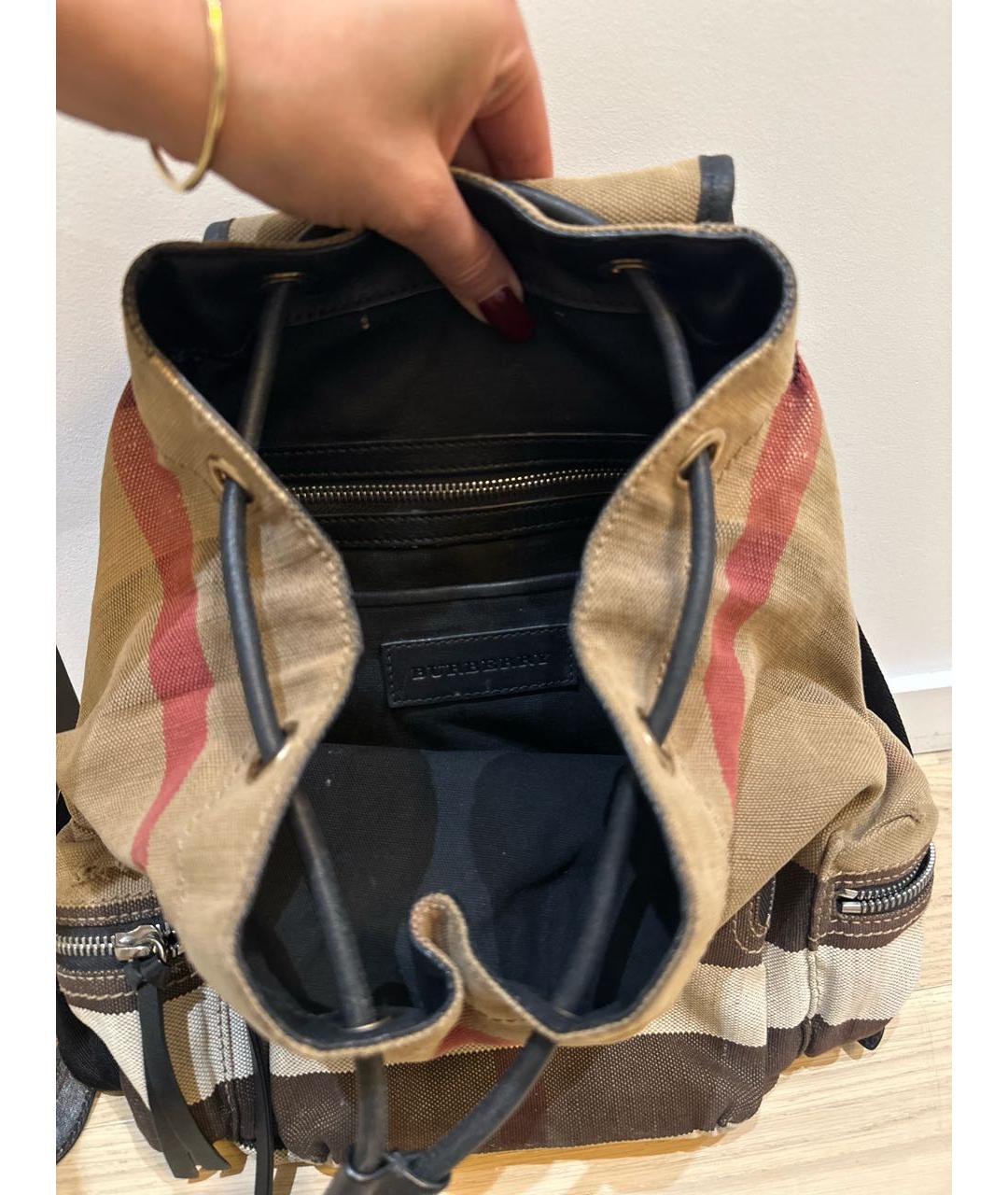 BURBERRY Бежевый бархатный рюкзак, фото 4