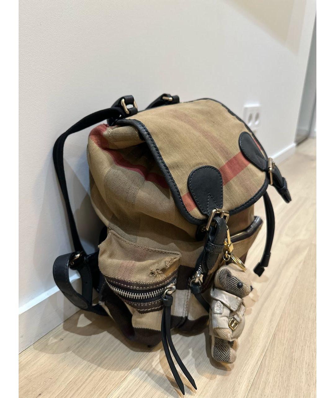 BURBERRY Бежевый бархатный рюкзак, фото 2