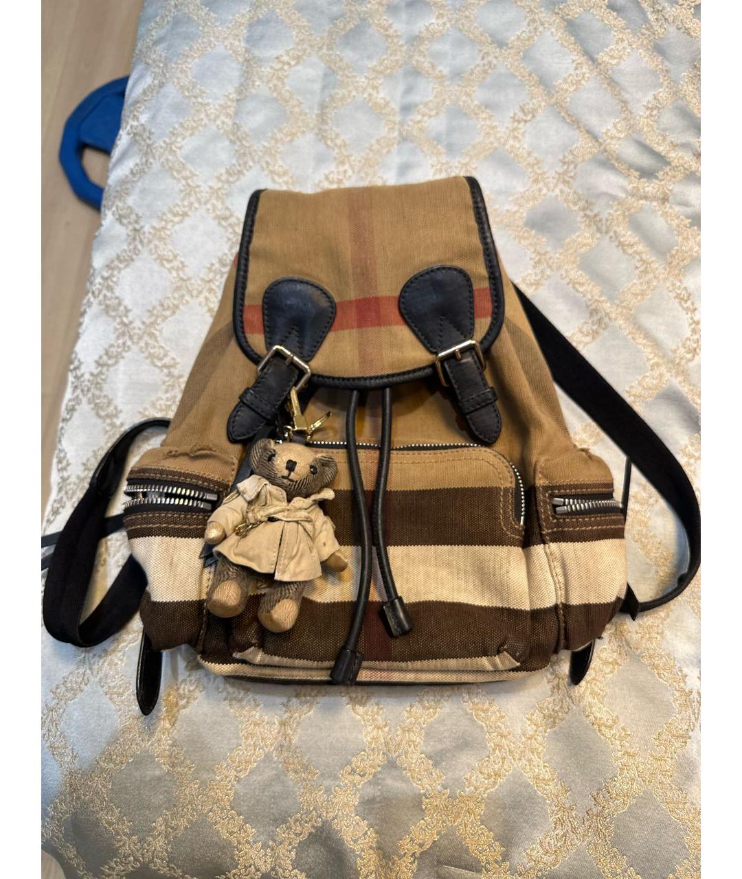 BURBERRY Бежевый бархатный рюкзак, фото 5