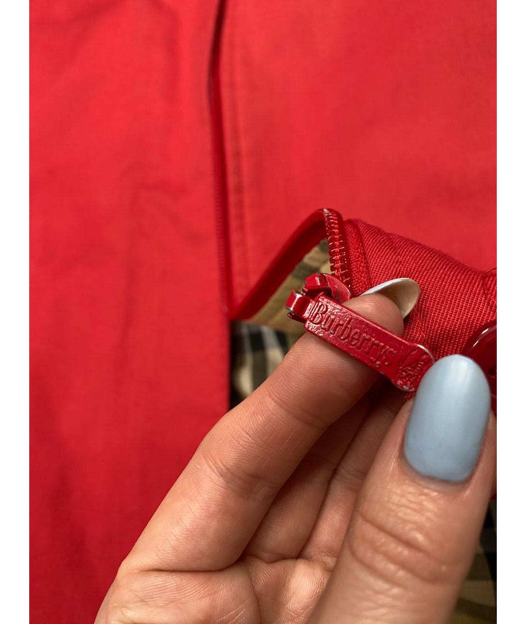 BURBERRY Красная хлопковая куртка, фото 4