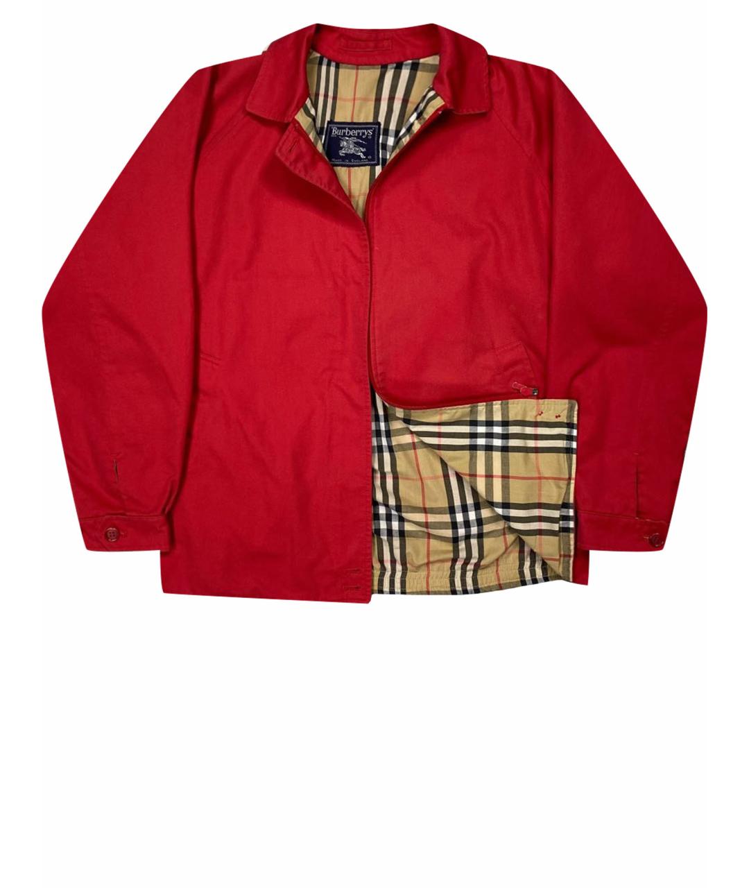 BURBERRY Красная хлопковая куртка, фото 1