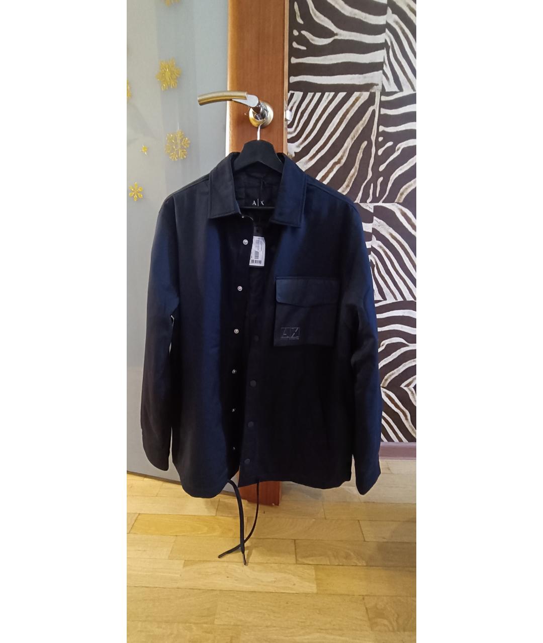 ARMANI EXCHANGE Темно-синяя полиэстеровая куртка, фото 4