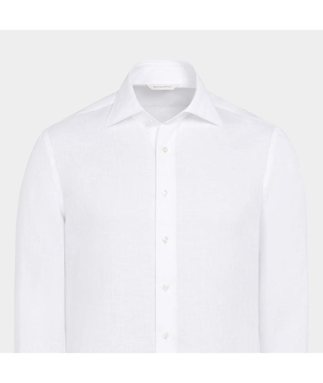 SUITSUPPLY Белая льняная кэжуал рубашка, фото 2