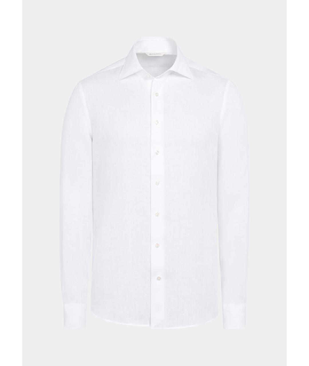 SUITSUPPLY Белая льняная кэжуал рубашка, фото 6