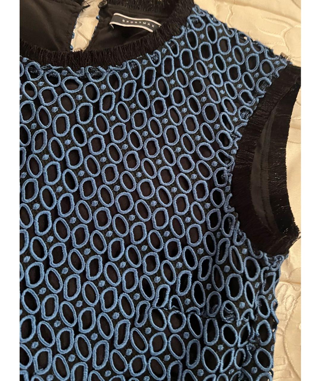 SPORTMAX Синее сетчатое платье, фото 3