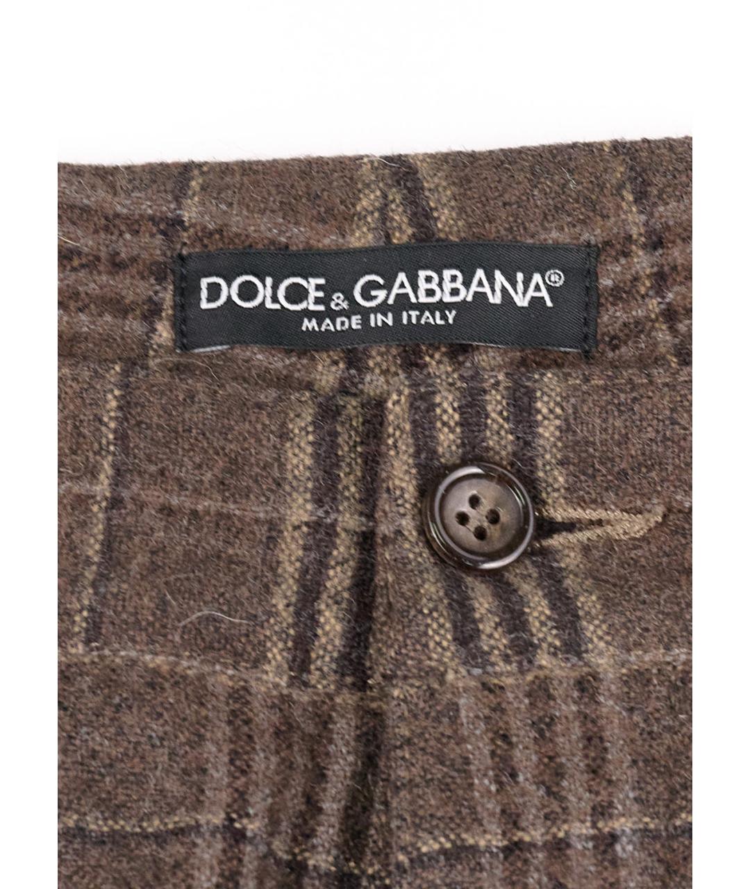 DOLCE&GABBANA Коричневые шерстяные брюки широкие, фото 3