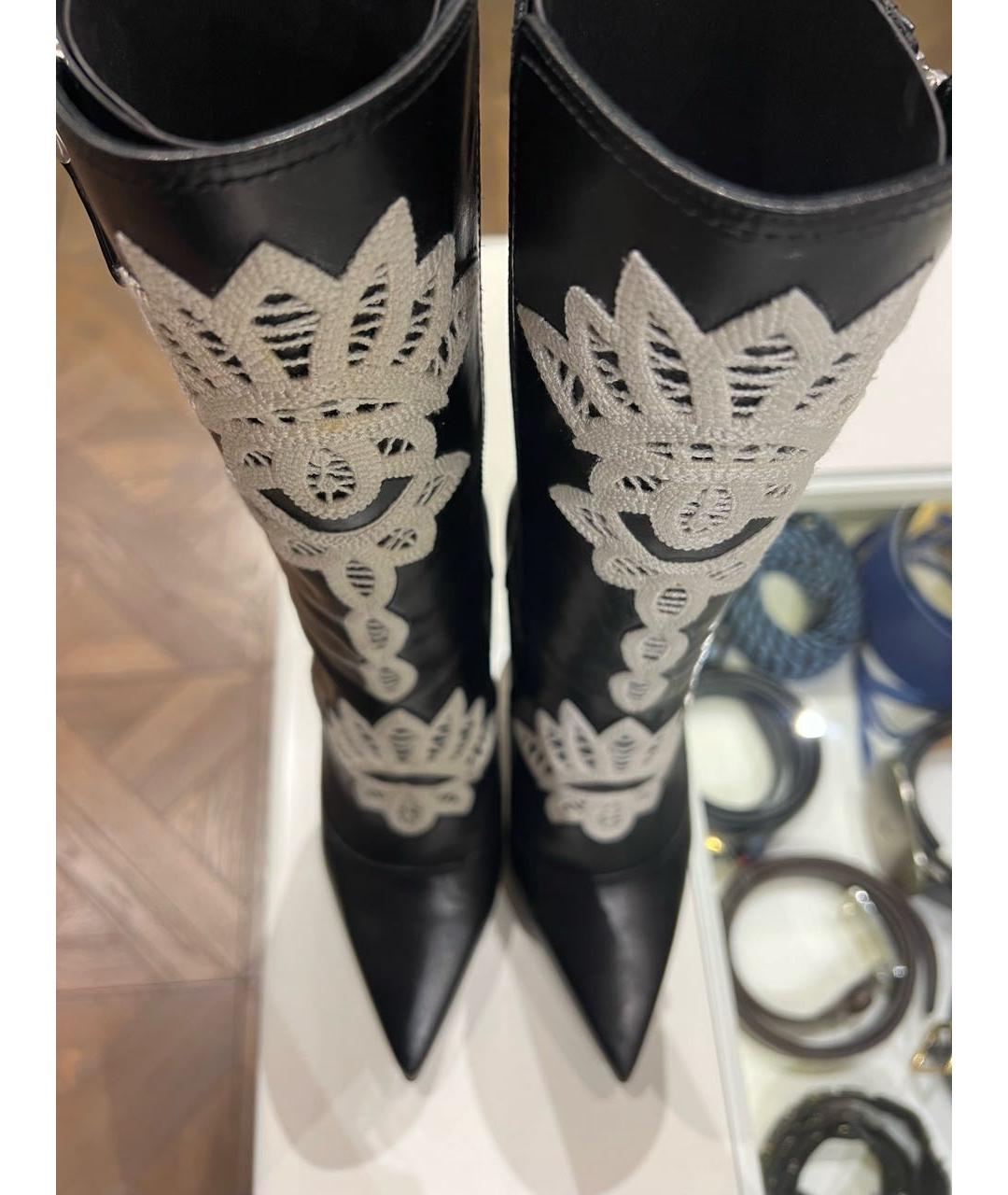 ALEXANDER MCQUEEN Черные кожаные полусапоги, фото 3