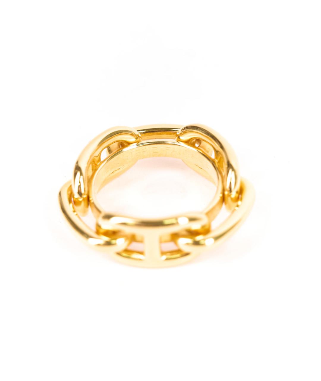 HERMES Золотое металлическое кольцо, фото 2