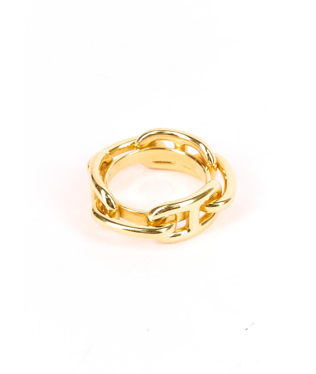HERMES Золотое металлическое кольцо, фото 4
