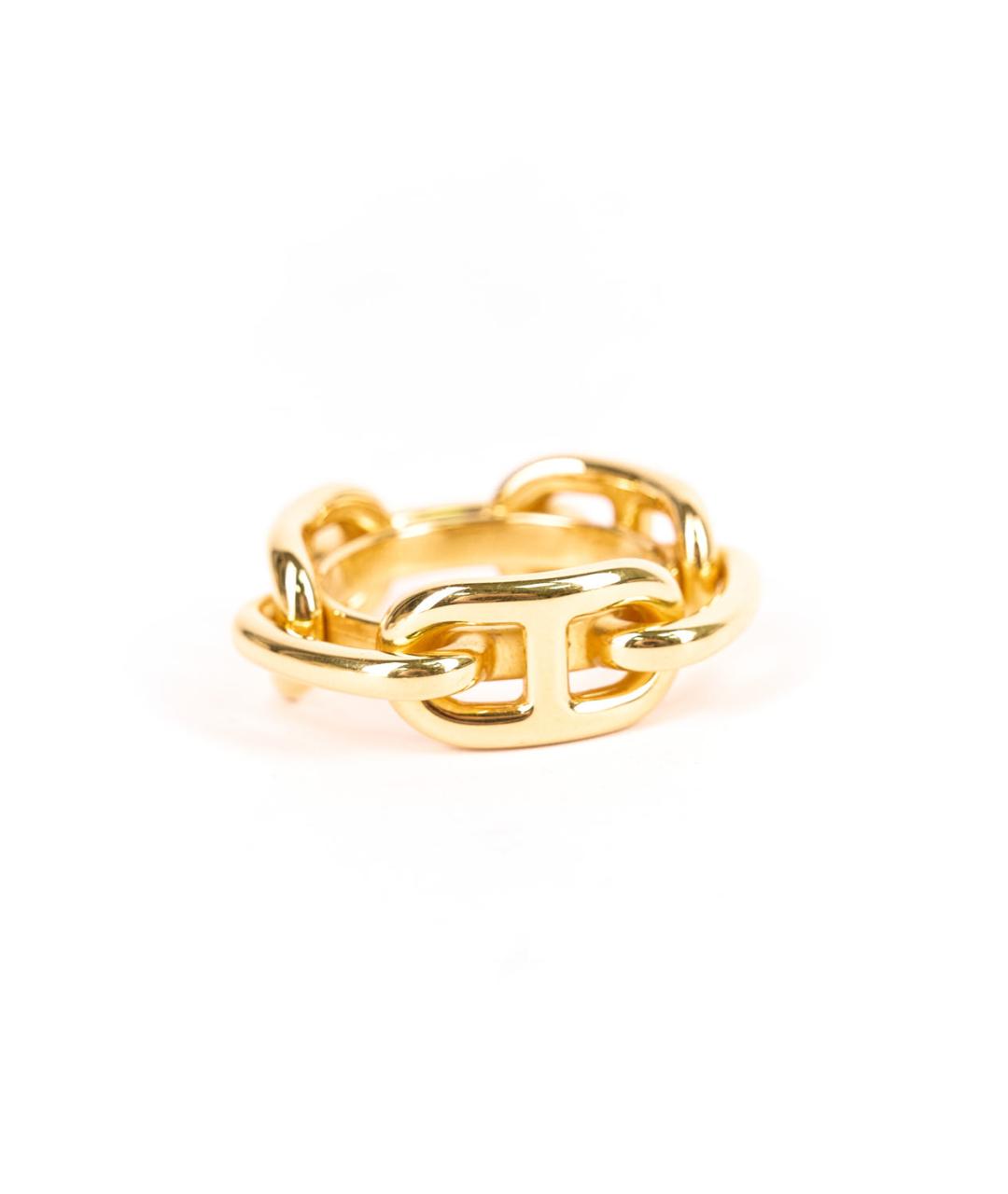 HERMES Золотое металлическое кольцо, фото 1