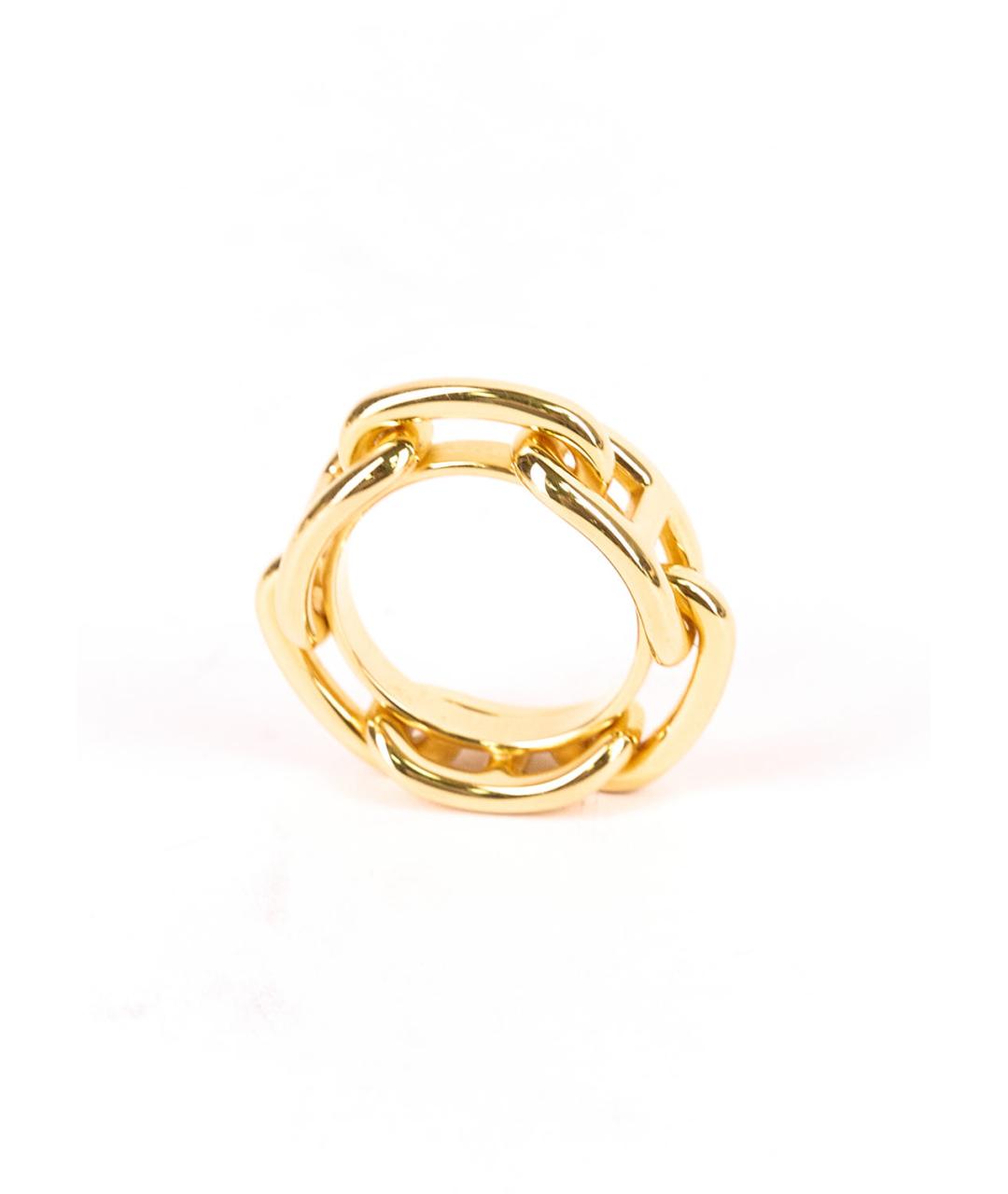 HERMES Золотое металлическое кольцо, фото 5