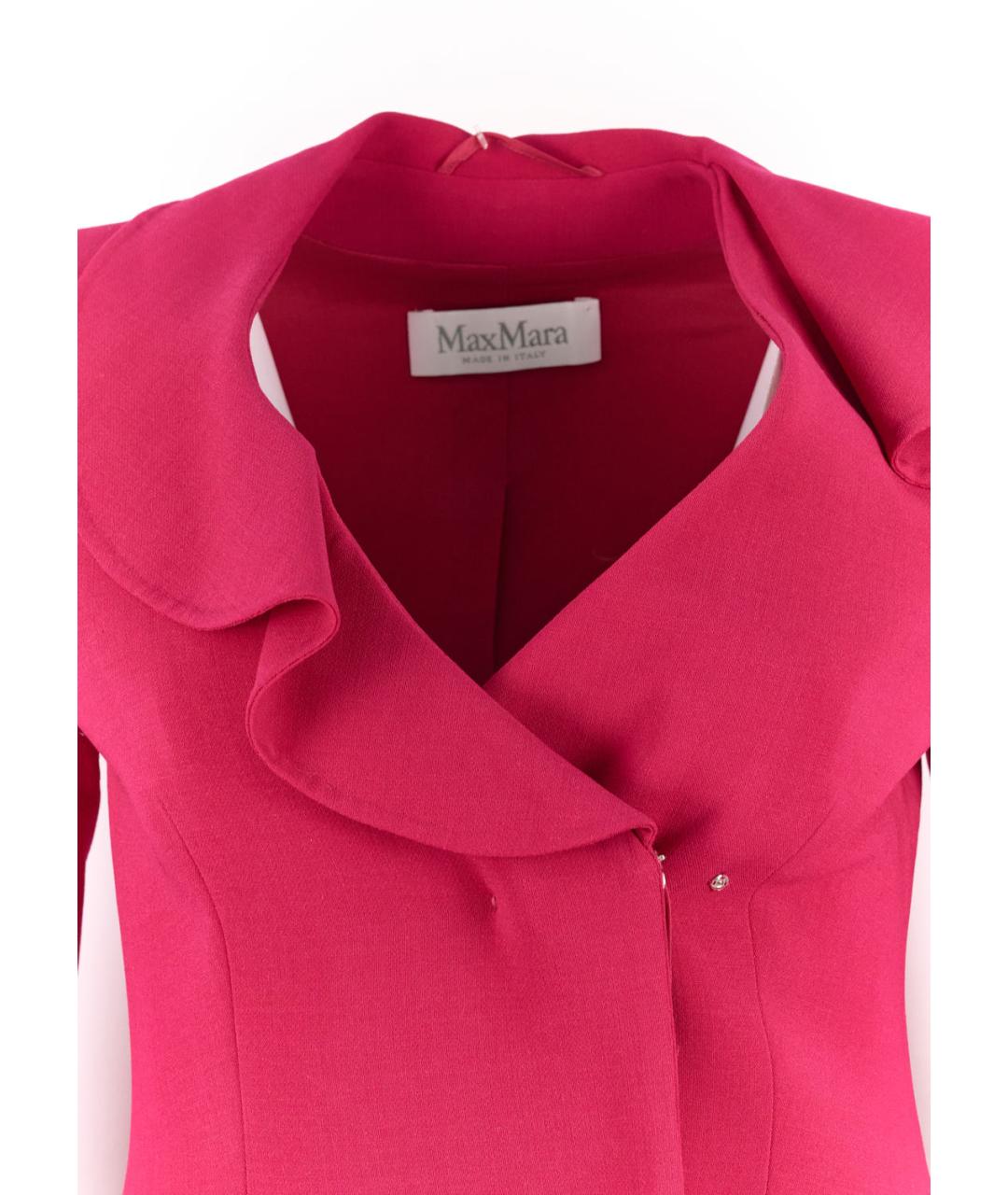 MAX MARA Розовый шерстяной жакет/пиджак, фото 4