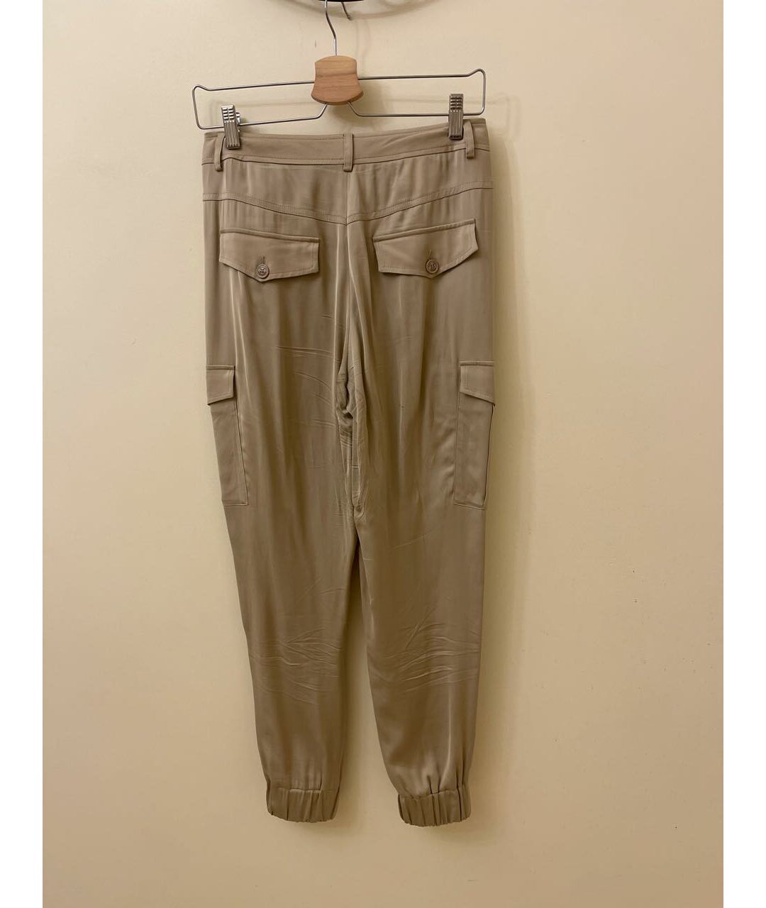BOUTIQUE MOSCHINO Бежевые вискозные прямые брюки, фото 2