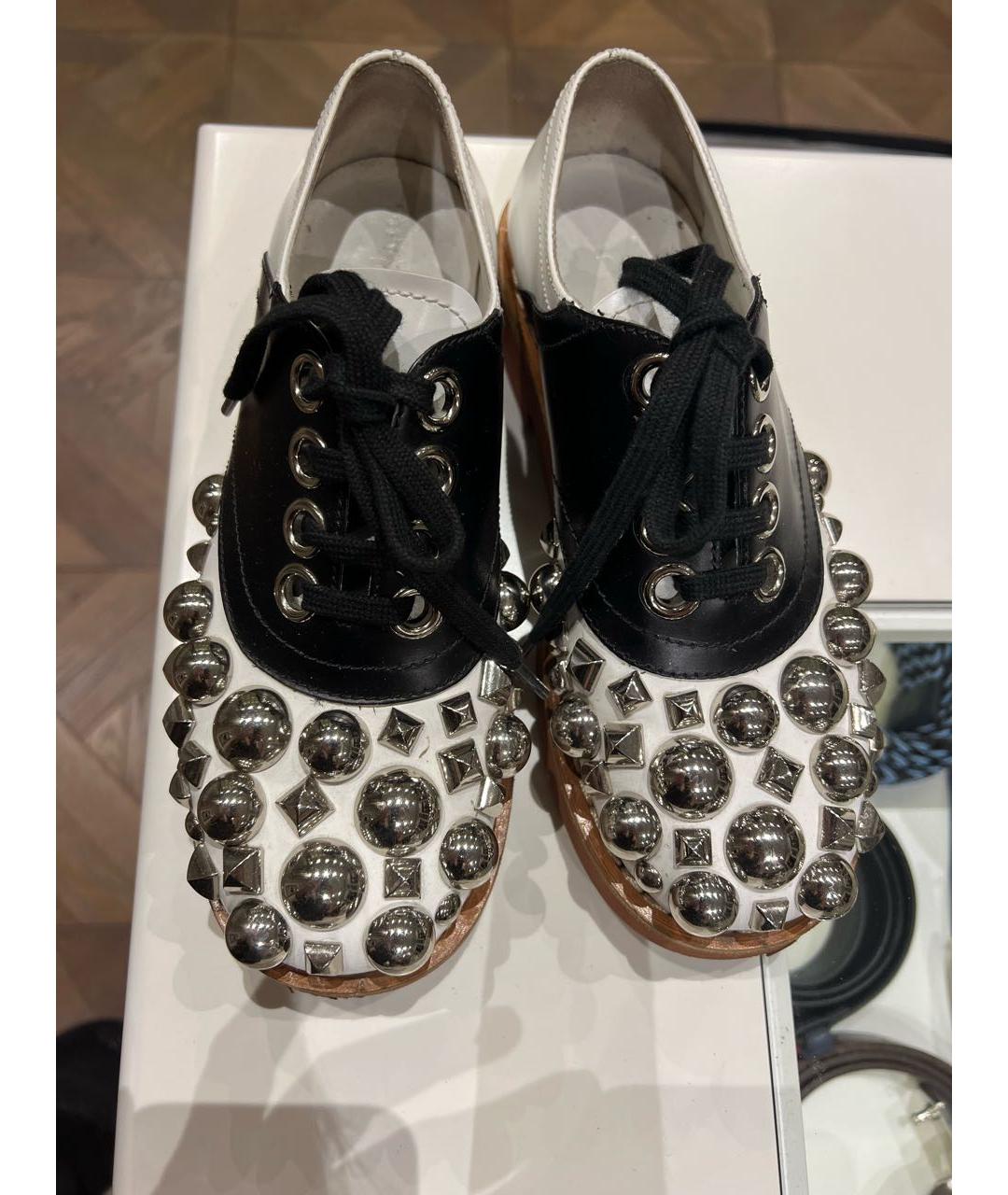 MIU MIU Белые кожаные брогги и оксфорды, фото 2