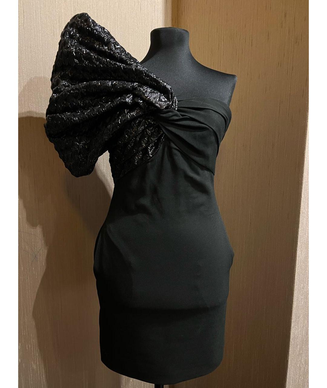 SAINT LAURENT Черное креповое вечернее платье, фото 8