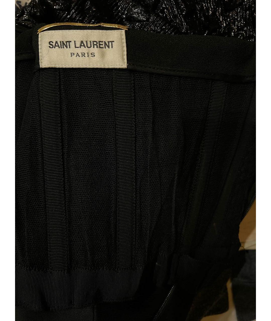 SAINT LAURENT Черное креповое вечернее платье, фото 6