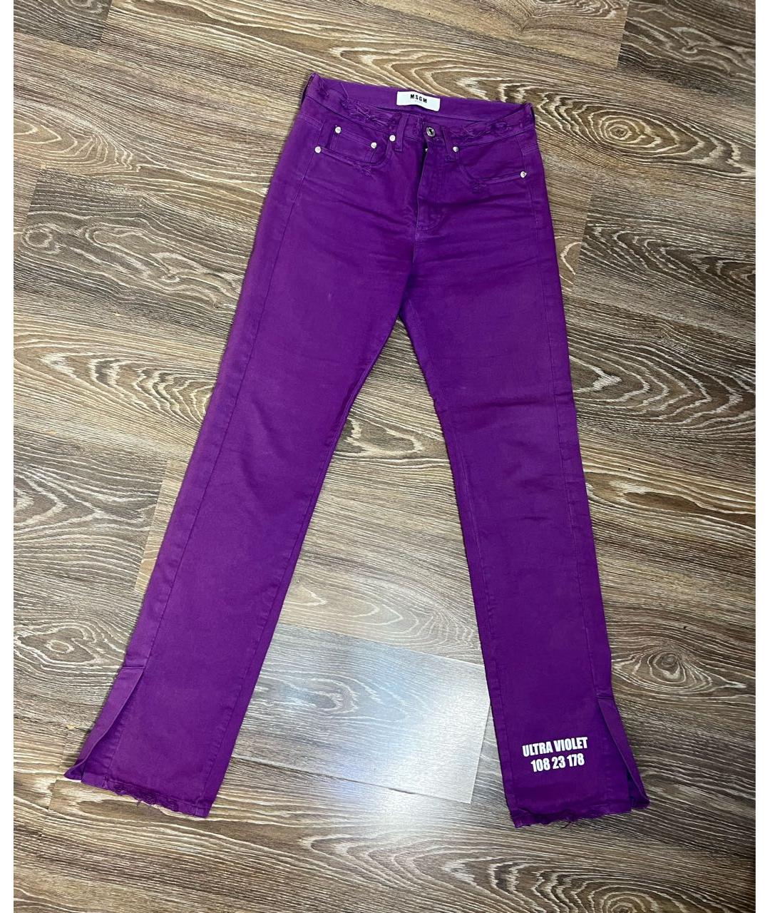 MSGM Фиолетовые хлопковые джинсы слим, фото 5