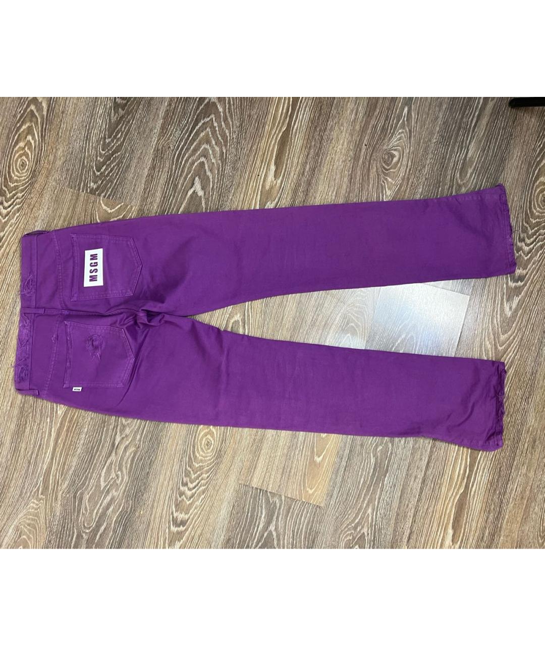 MSGM Фиолетовые хлопковые джинсы слим, фото 2