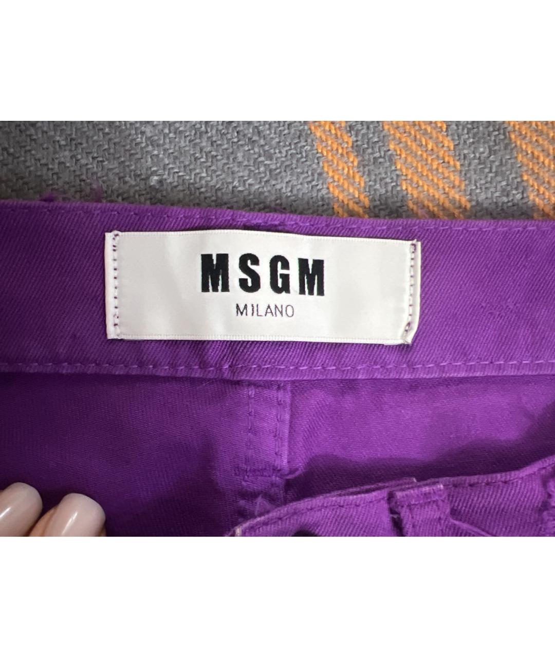 MSGM Фиолетовые хлопковые джинсы слим, фото 3