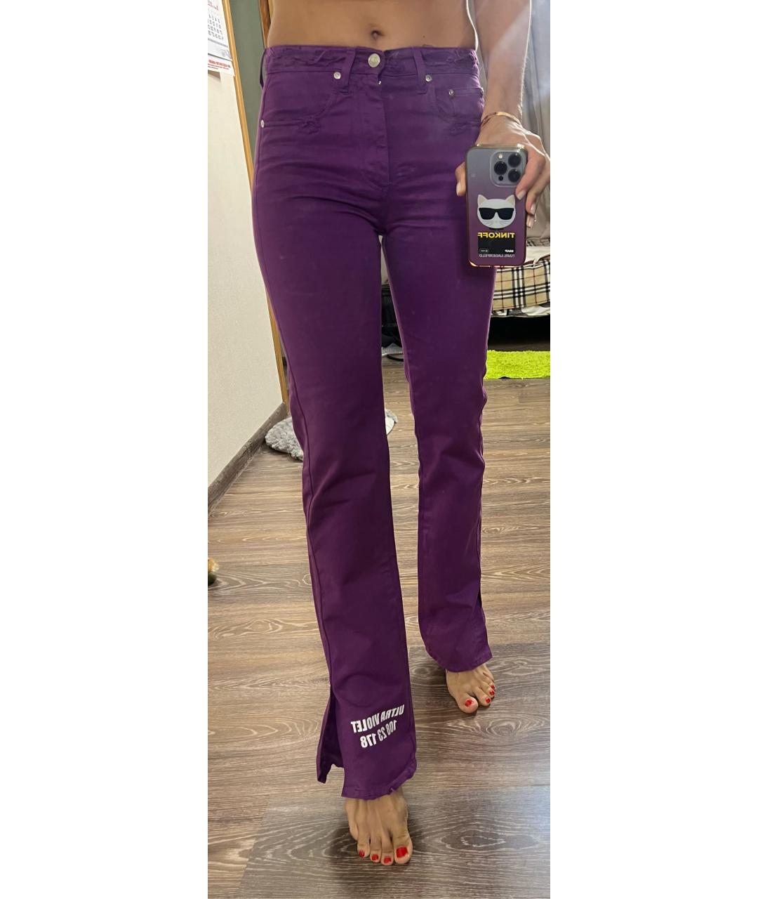 MSGM Фиолетовые хлопковые джинсы слим, фото 4