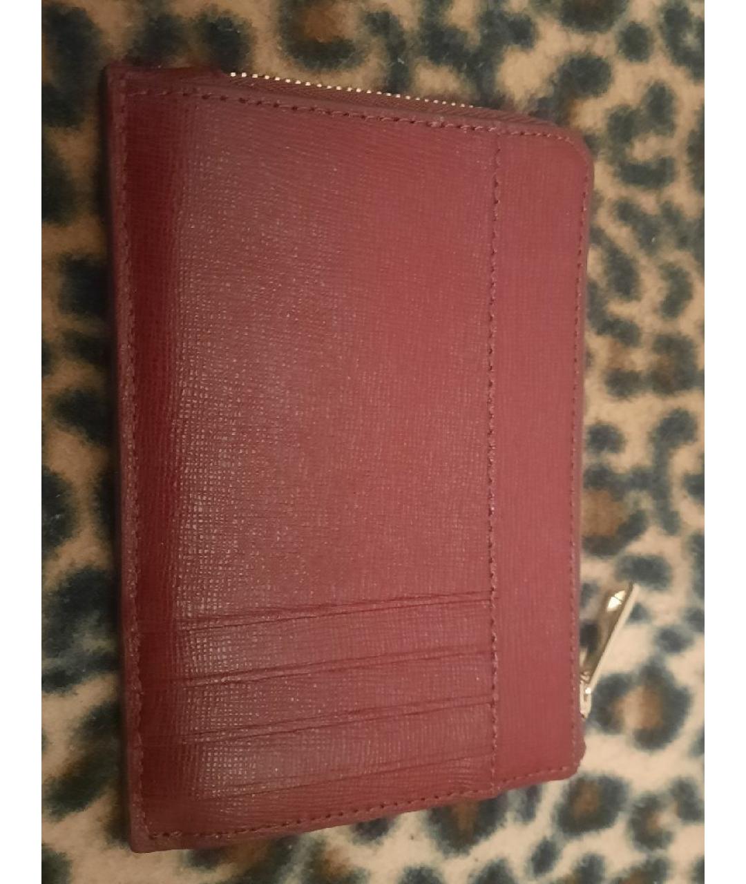 FURLA Бордовый кожаный кошелек, фото 2