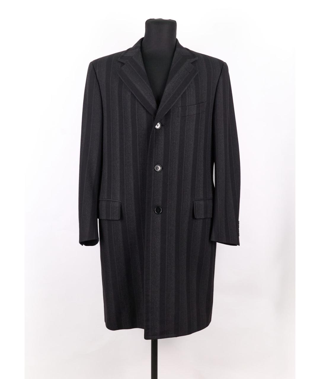 CANALI Черное шерстяное пальто, фото 5