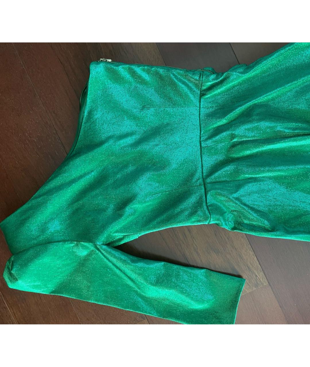 ELISABETTA FRANCHI Зеленый хлопко-эластановый комбинезон, фото 7
