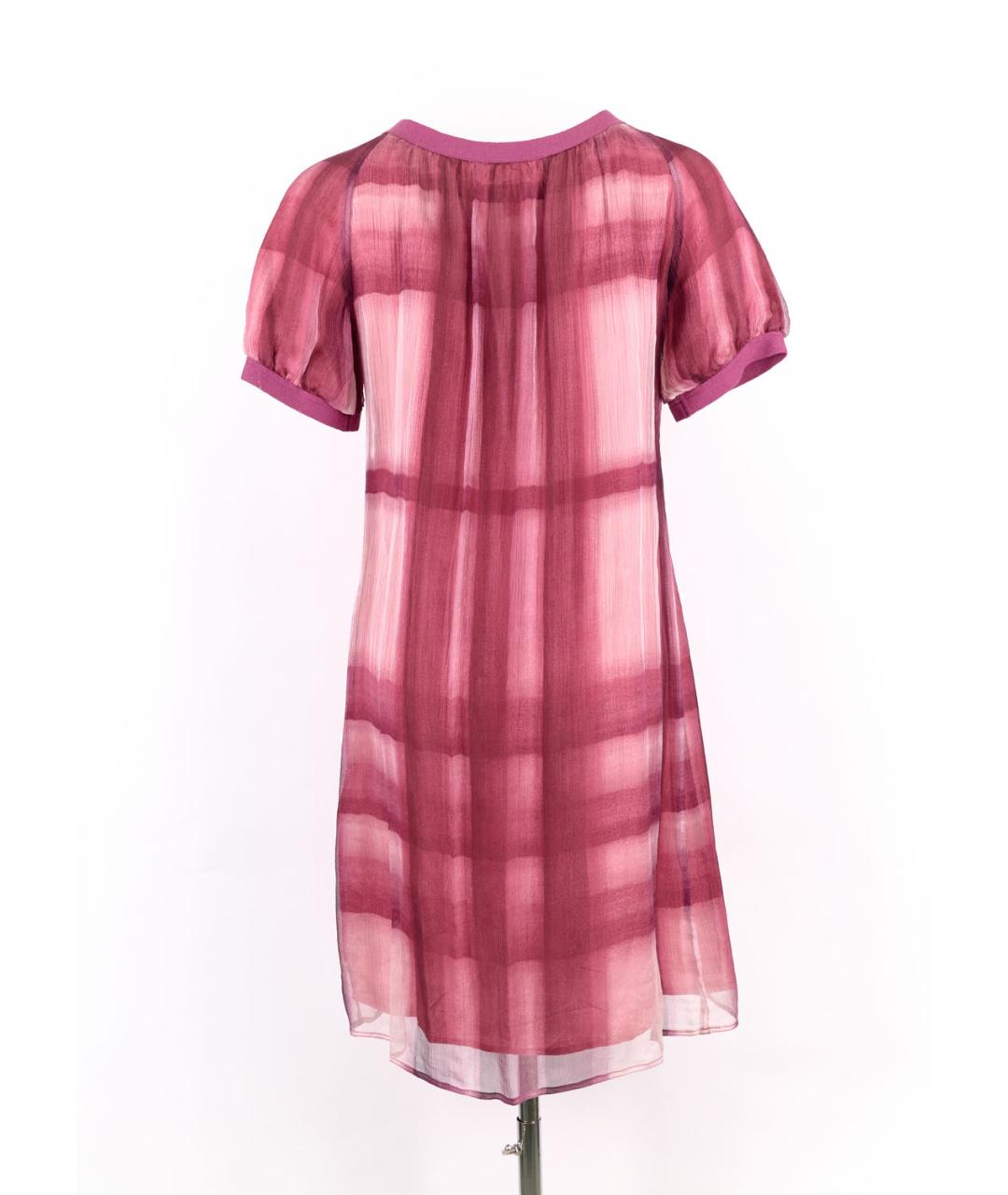 BURBERRY Розовое шелковое коктейльное платье, фото 2