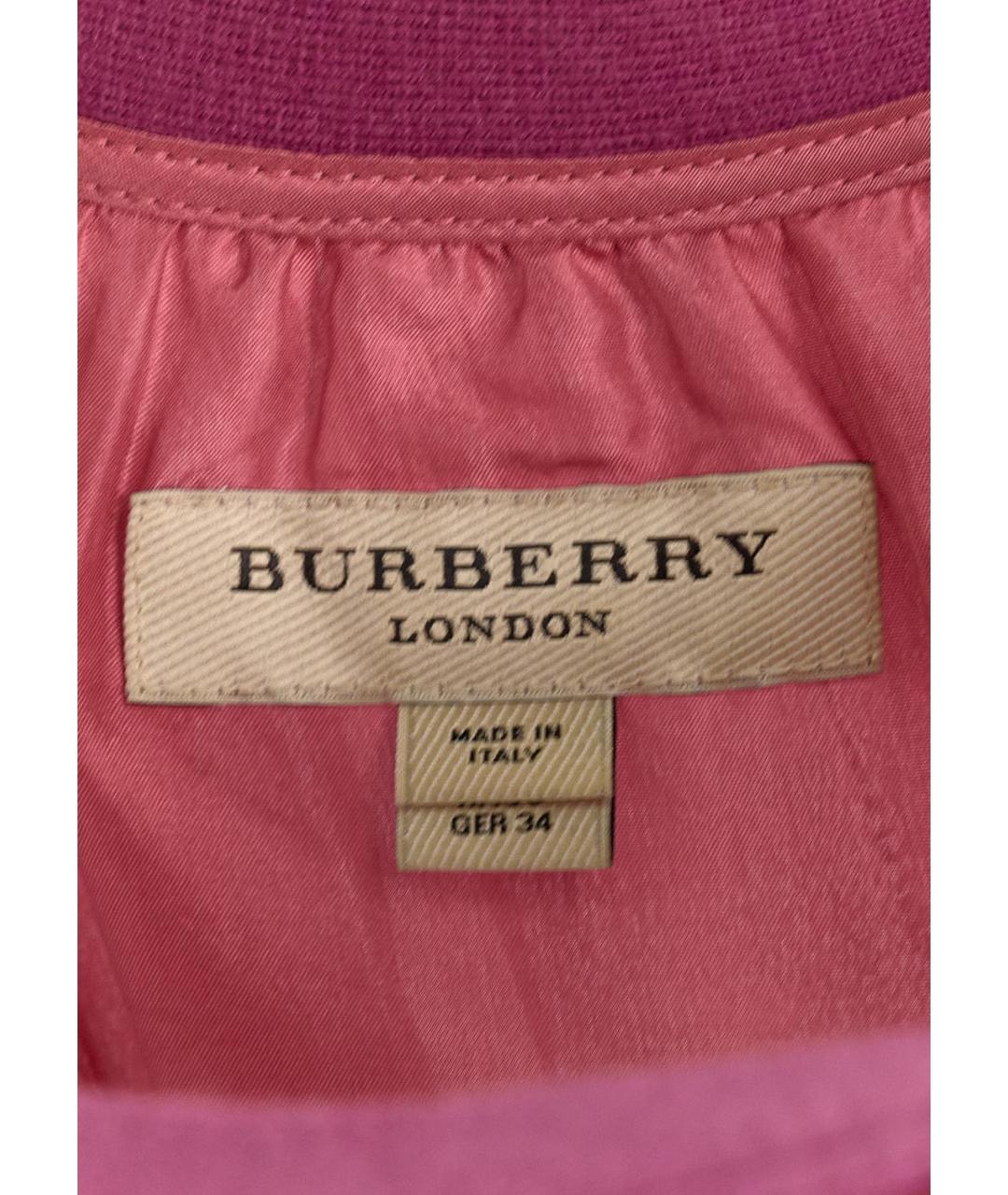 BURBERRY Розовое шелковое коктейльное платье, фото 3