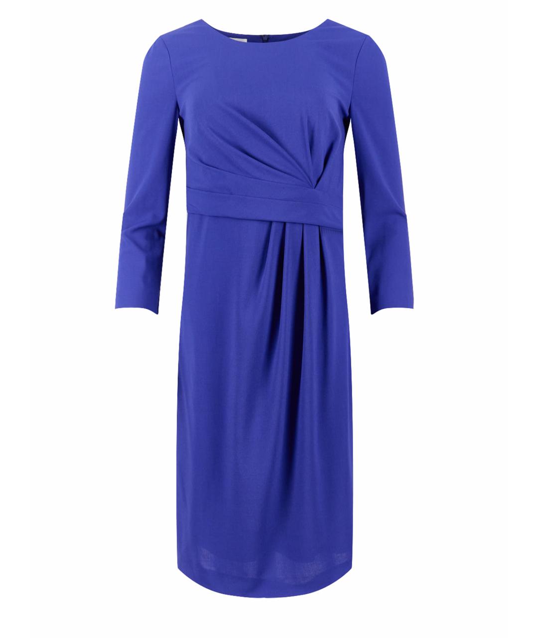 ARMANI COLLEZIONI Синее шерстяное коктейльное платье, фото 1