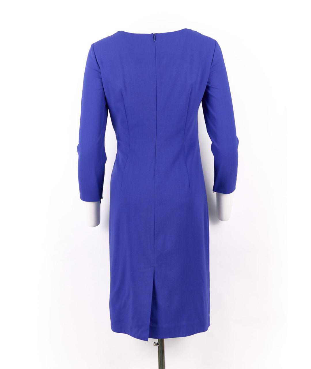 ARMANI COLLEZIONI Синее шерстяное коктейльное платье, фото 2