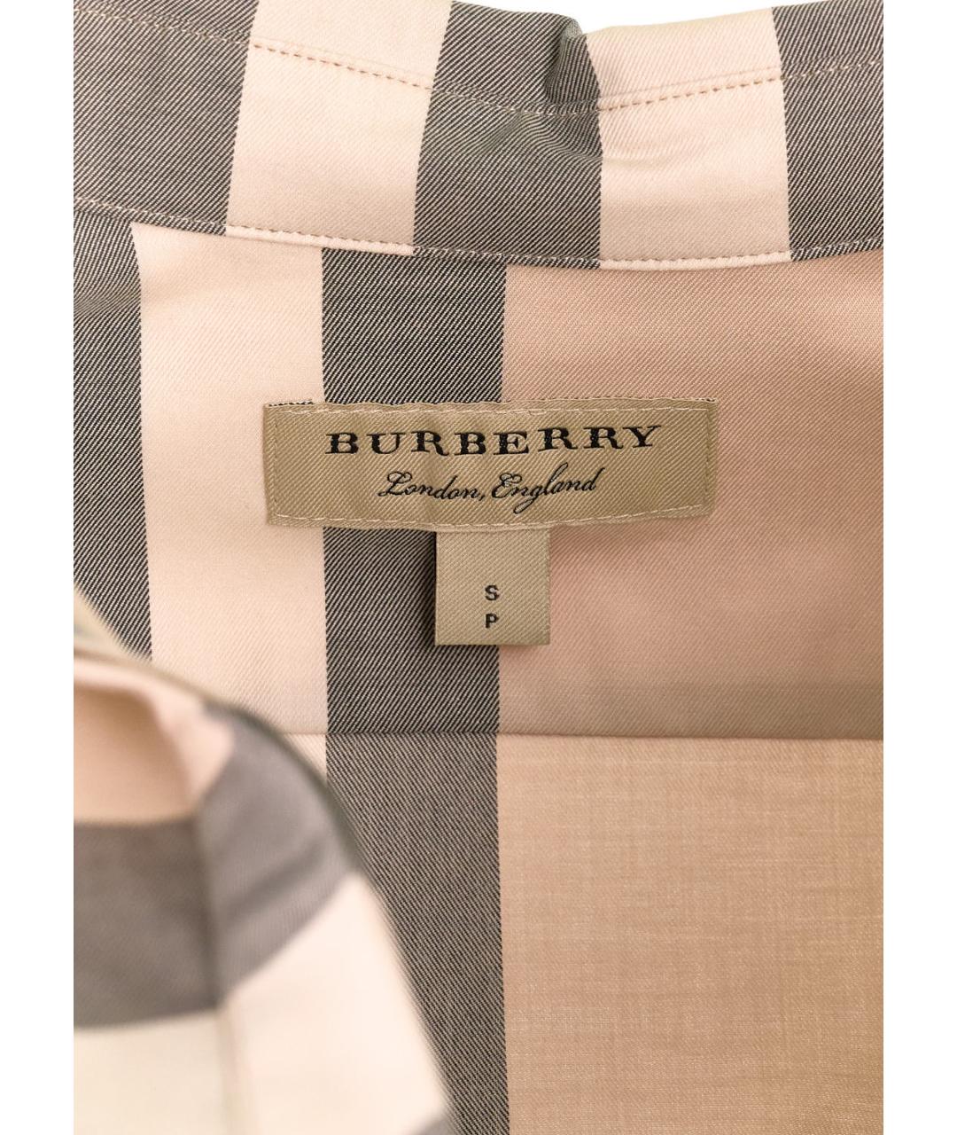 BURBERRY Бежевая хлопко-эластановая рубашка, фото 3